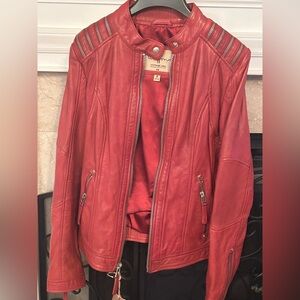 NWT Wilson’s Leather Women's Red Leather Jacket size M